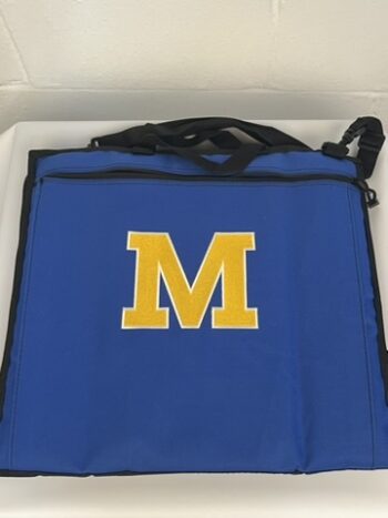 Stadium Cushion, Blue w gold/white M